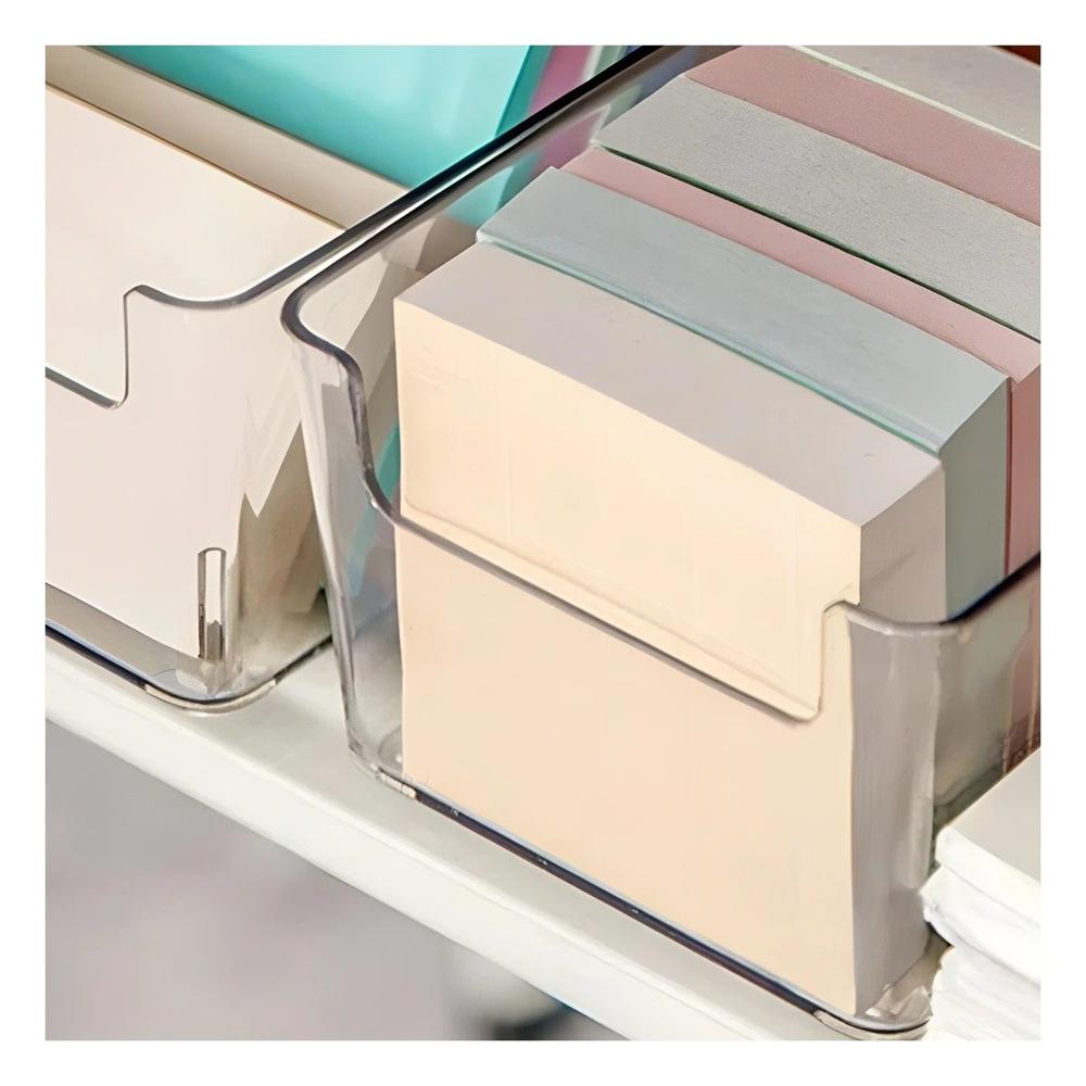 Deposito Transparente Acrilico Cuadrado para Escritorio y Hogar Y+Regalo Sticker