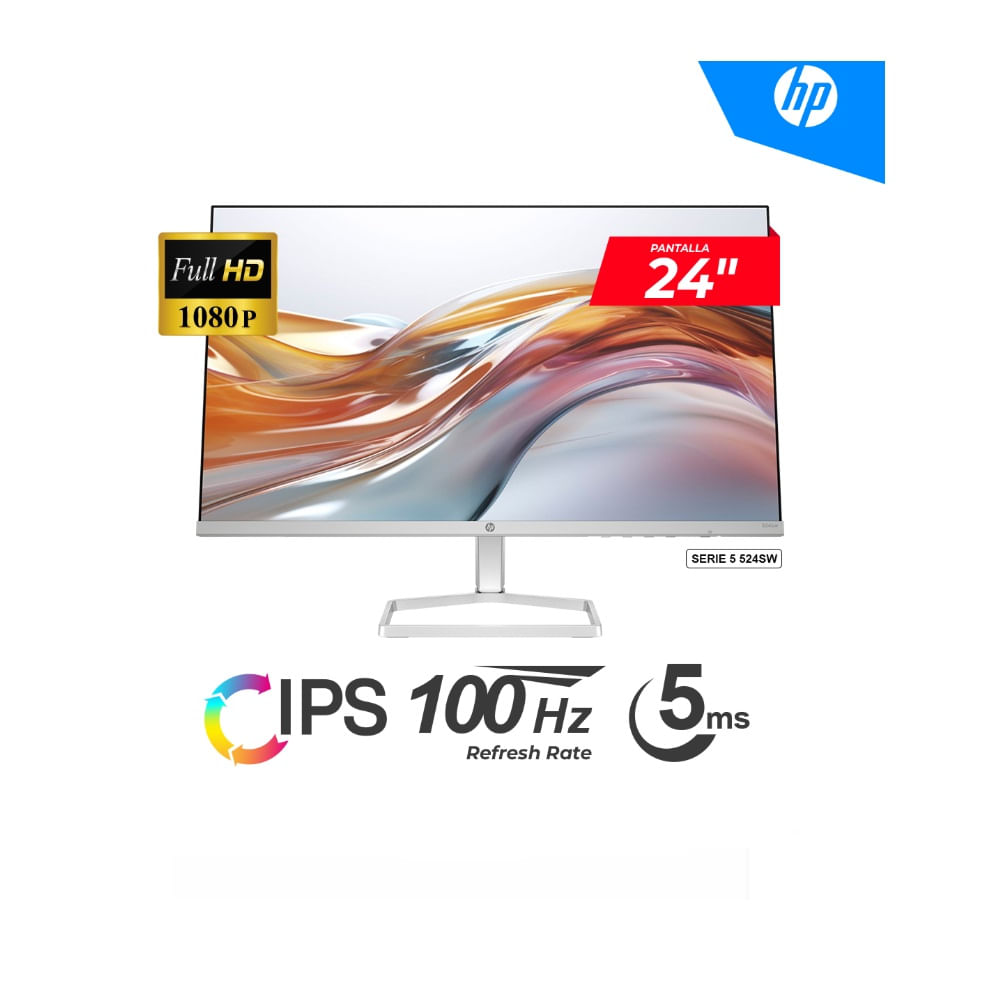 Monitor HP 524SW de 23 8 Blanco Panel IPS 100Hz 5ms  94C21AA