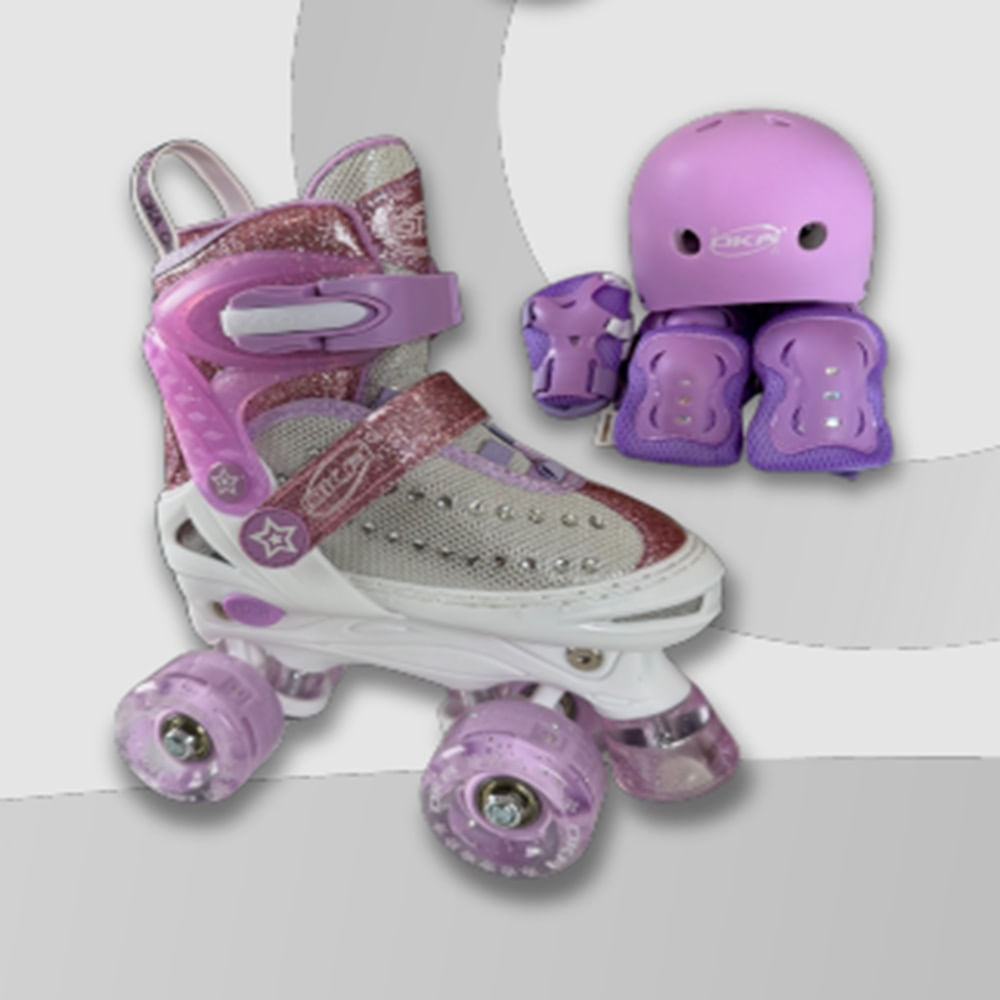 PATIN OKA 4 RUEDAS MORADO TALLA S Y M