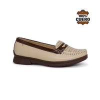 Mocasines Casuales Cuero Mujer Ceza-KA26Q1 Beige