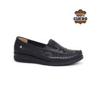 Mocasines Casuales Cuero Mujer 2616-KA26Q1 Negro