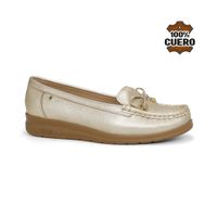 Mocasines Casuales Cuero Mujer 2620-KA26Q1 Dorado