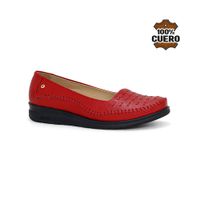 Mocasines Cauales Cuero Mujer 2622-KA26Q1 ROJO