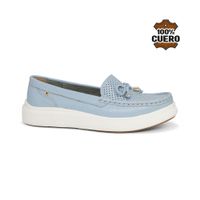 Mocasin De Cuero Mujer Cedan-KA26Q1 Celeste