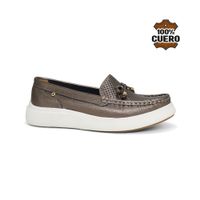 Mocasines Casuales Cuero Mujer CEDAN-KA26Q1 PLATA QUEMADA