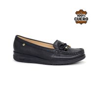 Mocasines Casuales Cuero Mujer 2620-KA26Q1 NEGRO-GRAFITO