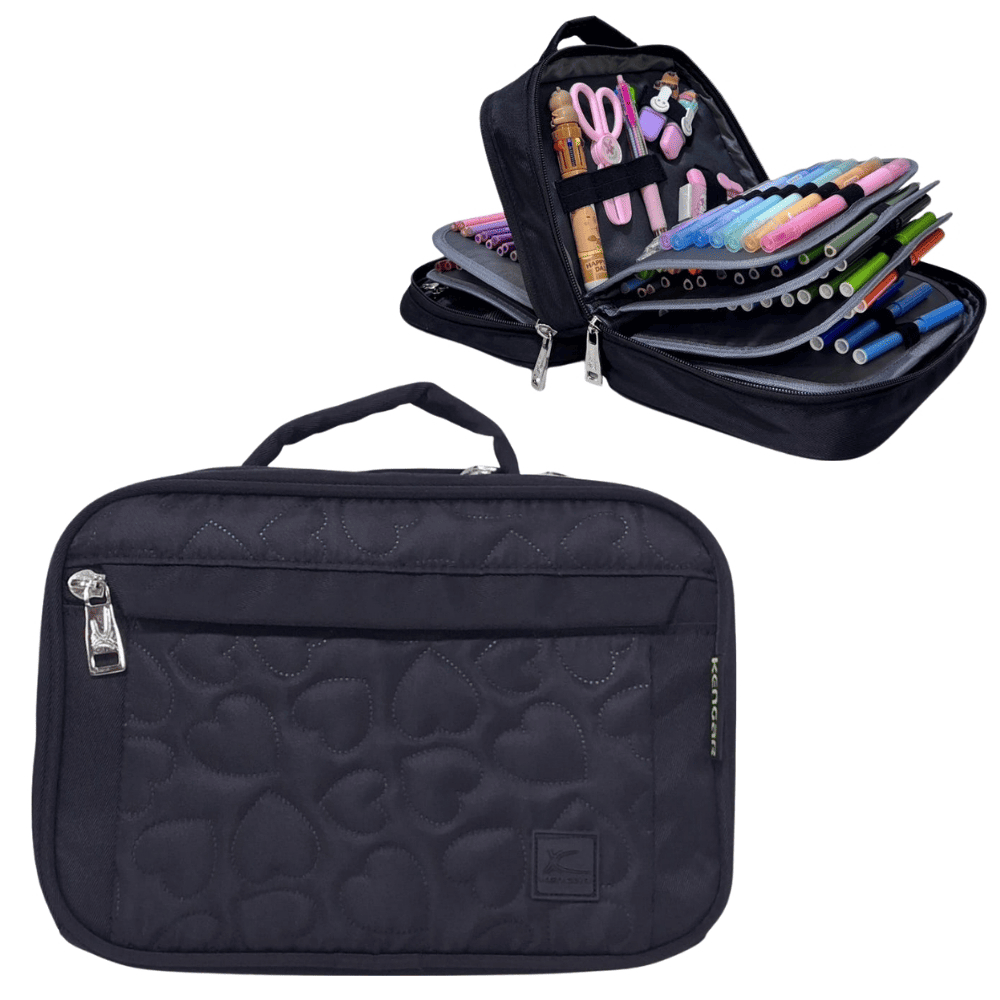 Cartuchera Organizadora Pencil Kengar - Negro Corazón