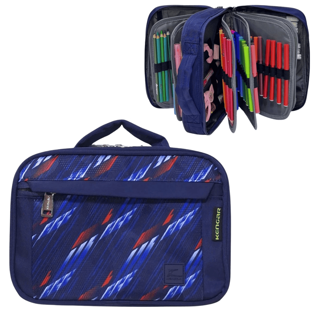 Cartuchera Organizadora Pencil Kengar - Azul Estampado 1