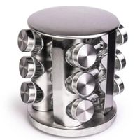 Set de Condimenteros Elegance con Tapa de Acero Inoxidable 12 Piezas