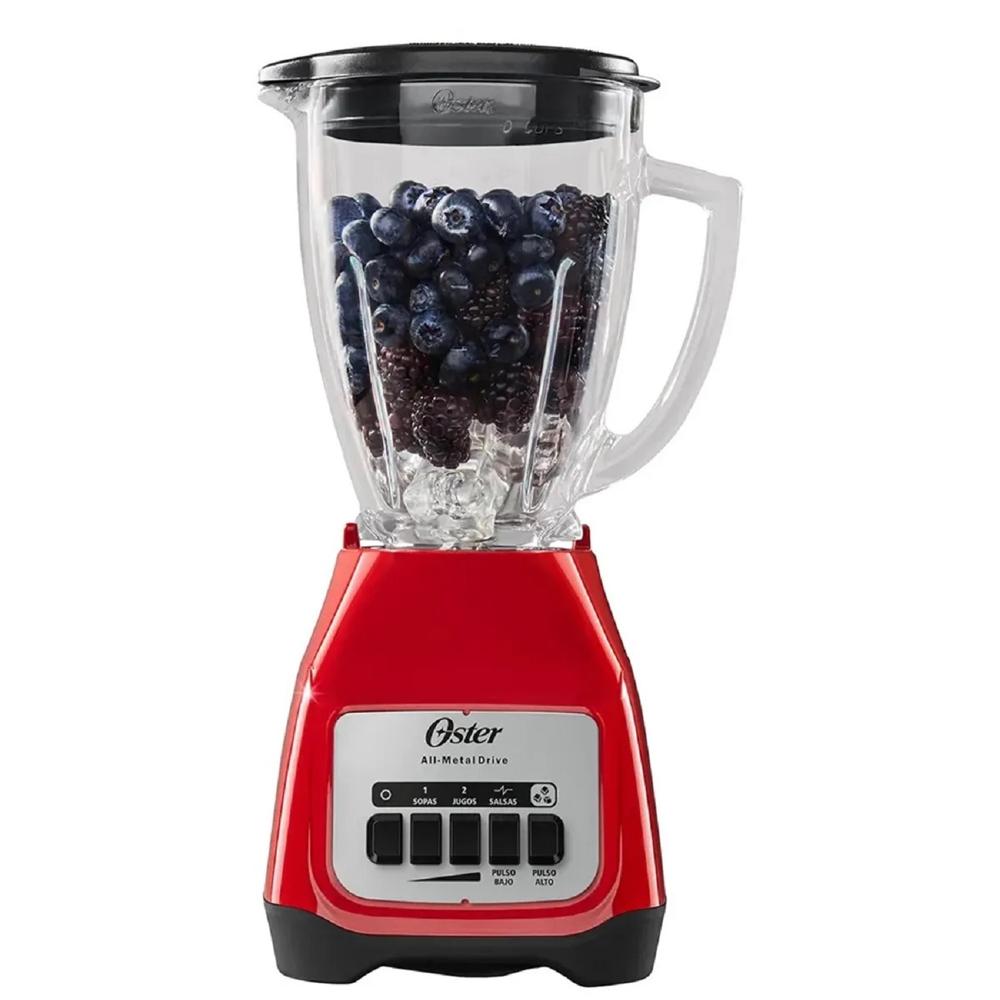 Licuadora Oster Roja 2 velocidades Vaso de vidrio BLSTKAGRPB