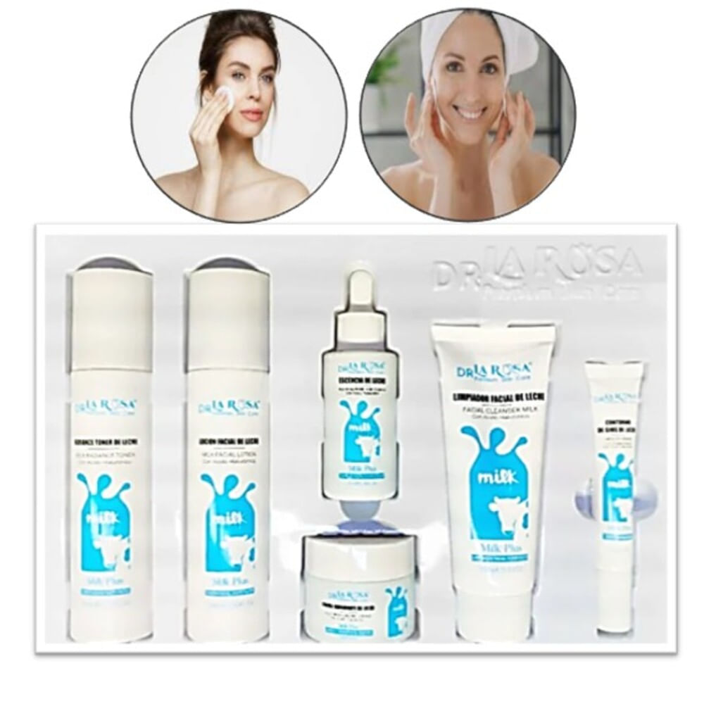 Set Skin Care Premiun de Leche 6 Piezas Dr La Rosa