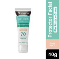 Protector Solar Facial NEUTROGENA Sun Fresh Derm Care Tono Claro FPS 70 Frasco 40g