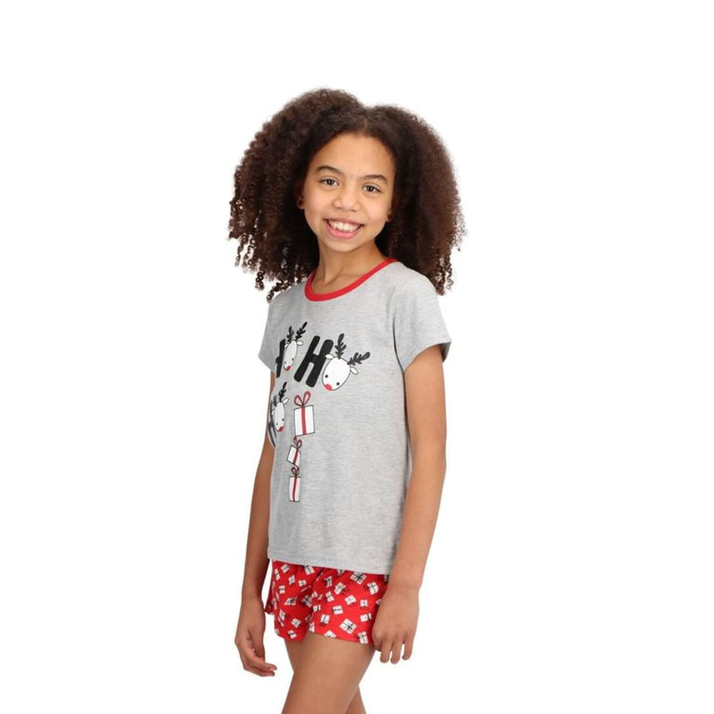Pijama Corto Niña Algodón Navidad 30924