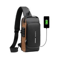 Mochila antirrobo con puerto USB negro y bronce