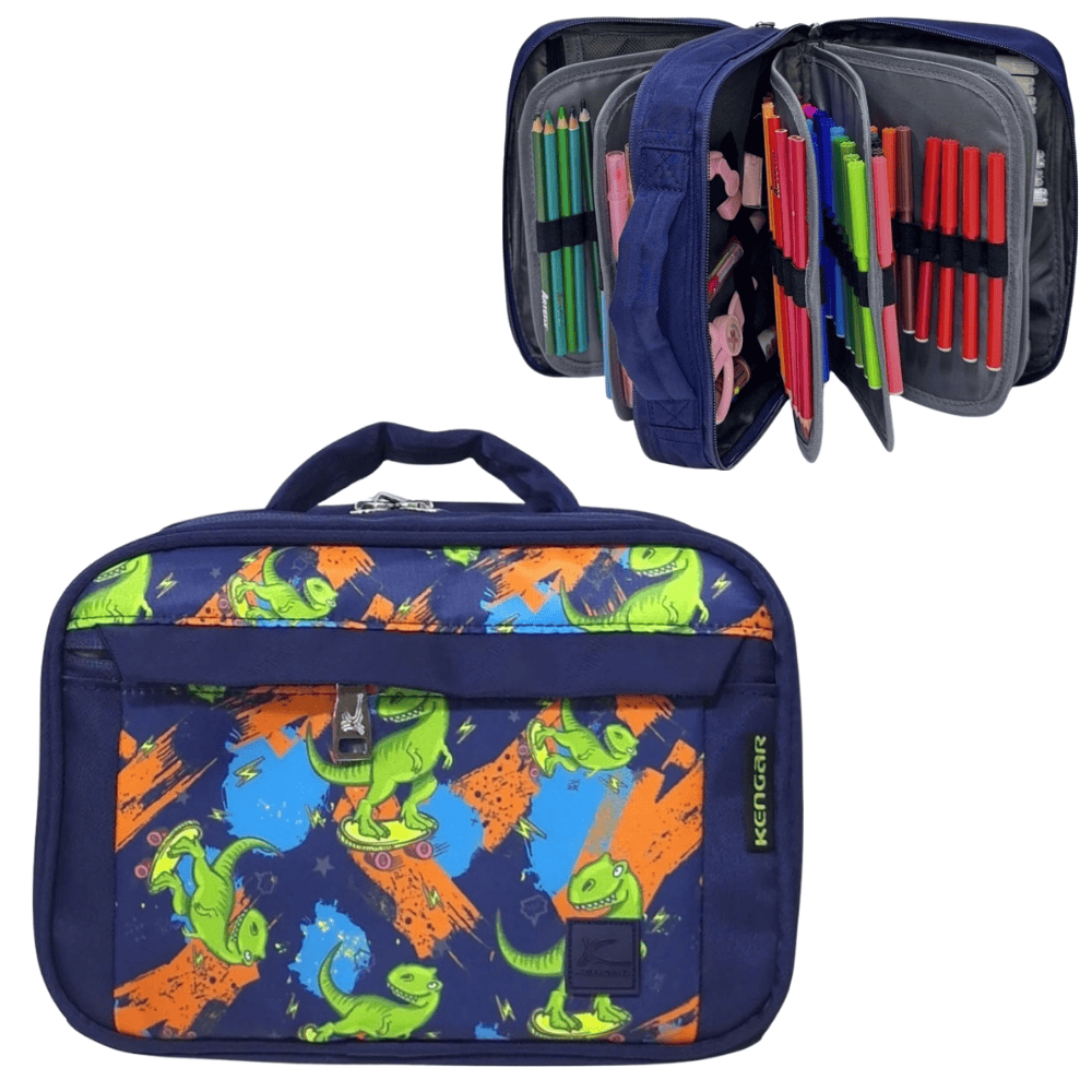Cartuchera Organizadora Pencil Kengar - Azul Estampado 2