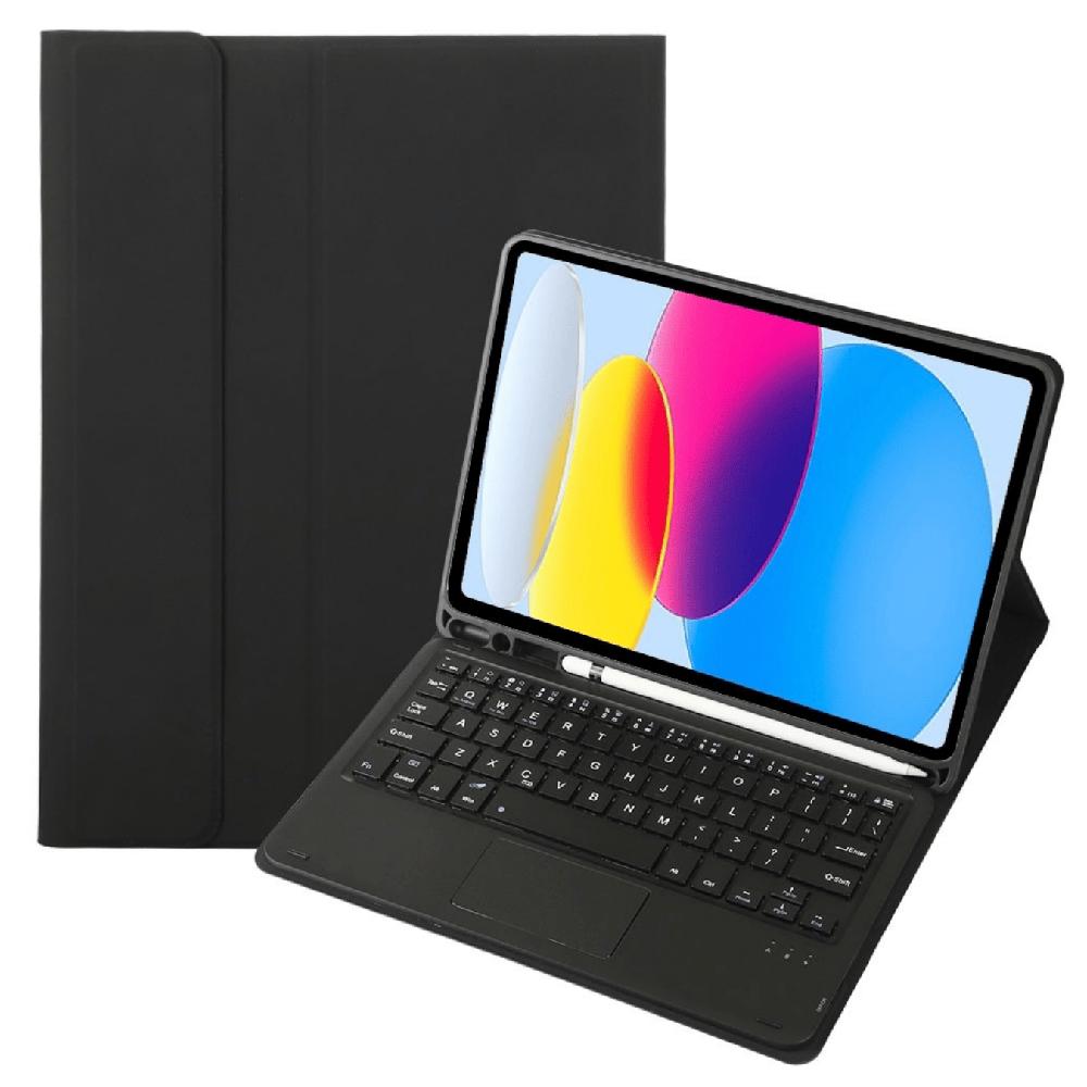 Funda Con Teclado Bluetooth Touchpad para iPad A16 11th 10th - NEGRO
