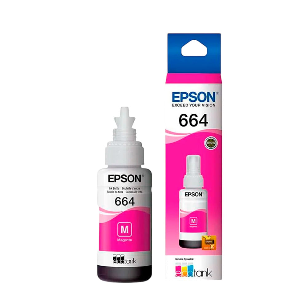 Epson Tinta T664 Magenta para Impresoras EcoTank L220 L375 L475 L575 L310 L1300 - C13T66432A