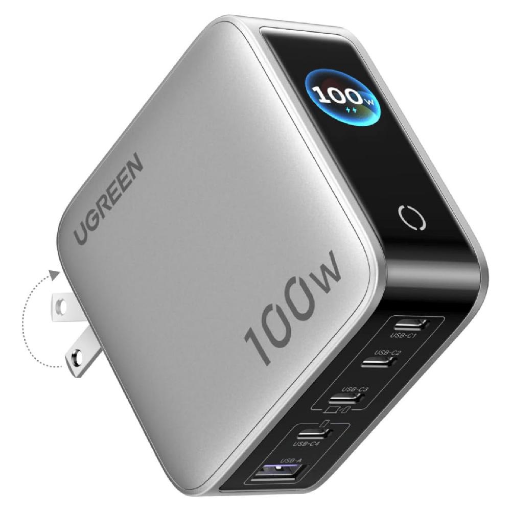 Ugreen Cargador Nexode 5Puertos GaN Carga Rápida 100W Pantalla Digital X773 65619