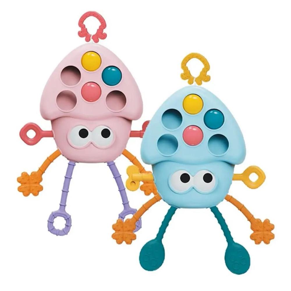 Sonaja Sensorial Tiras Pulpo Pulpito Para Bebes Mordedor Celeste