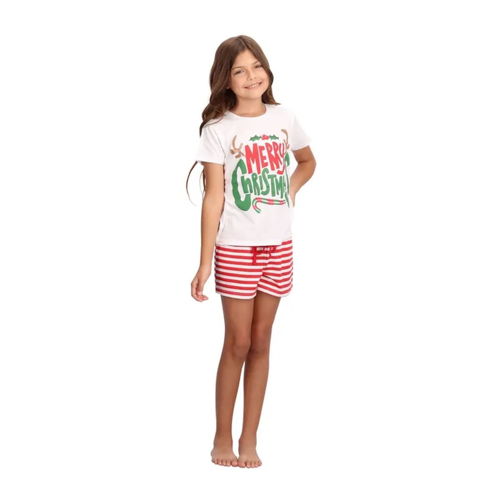 Pijama Corto Algodón Navidad Infantil 30978