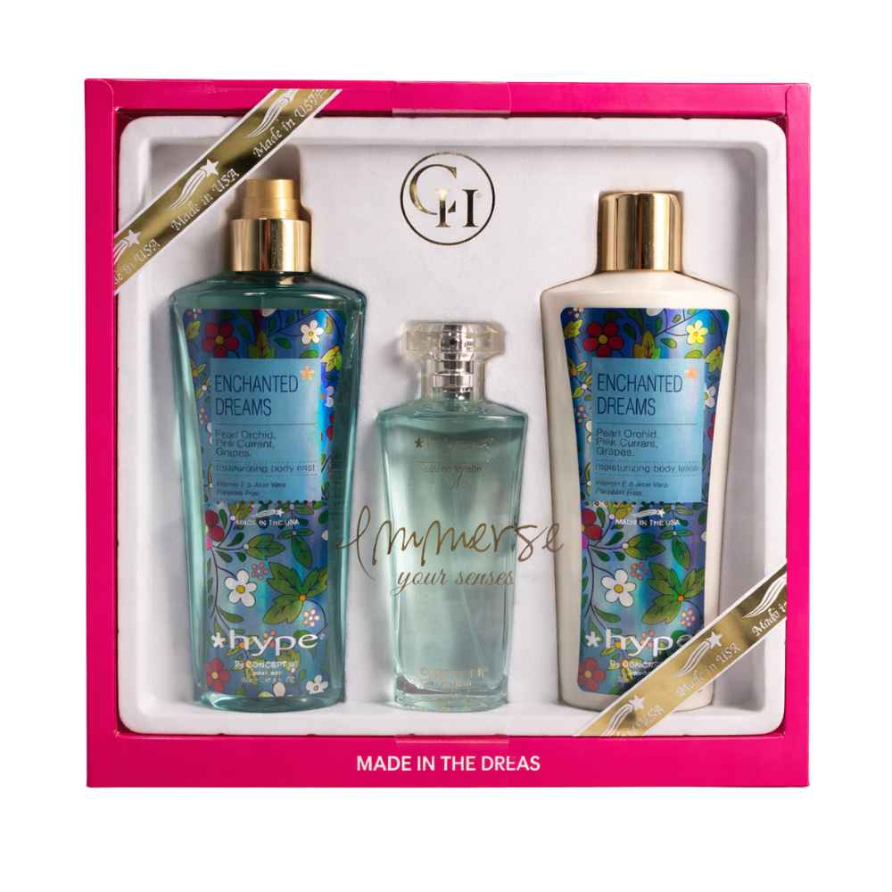 Set Fragancia Trio  Hype Enchanted Dreams Body Lotion  Body mist y  EDT