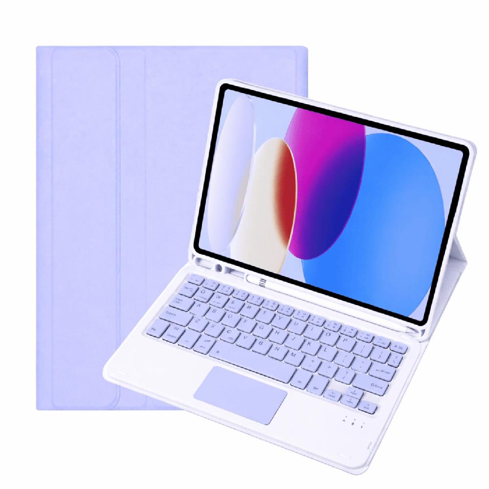 Funda Con Teclado Bluetooth Touchpad para iPad A16 11th iPad 10th - LILA