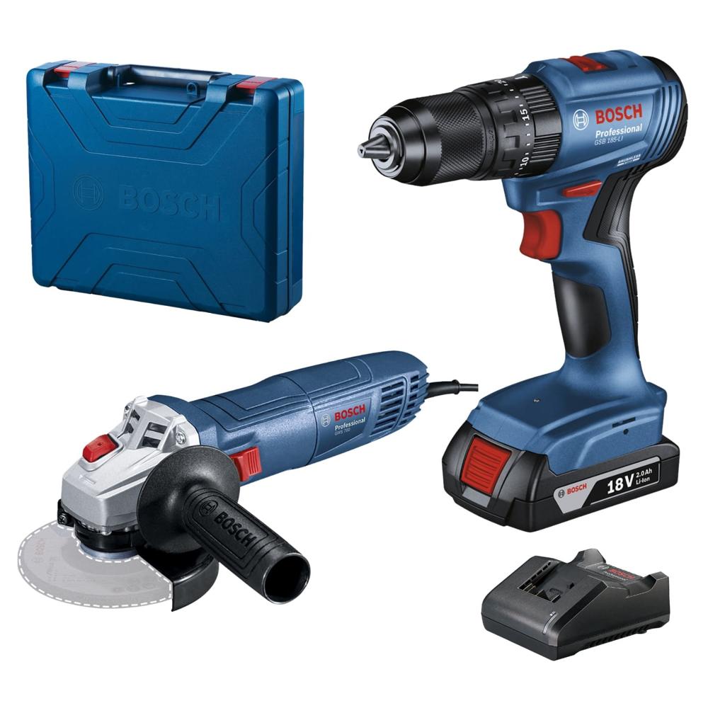 Amoladora 710W + Taladro Percutor 1/2" 18V Brushless Bosch  0615A0022M000