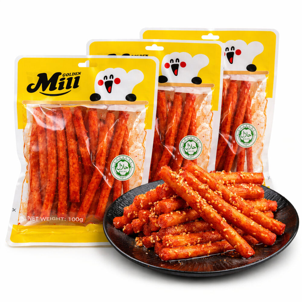 Pack 3u Snack Palitos De Soya Picante  e 100g Golden Mill