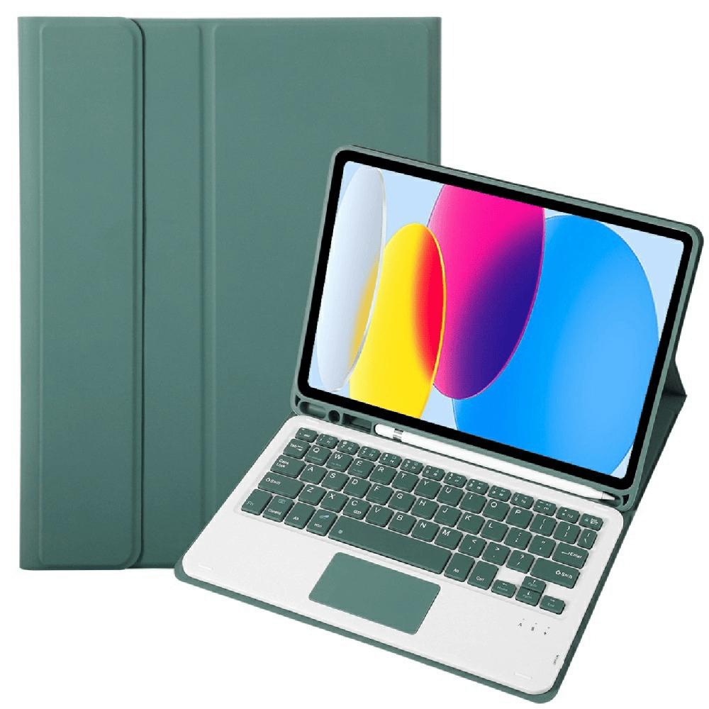 Funda Con Teclado Bluetooth Touchpad para iPad A16 11th 10th - VERDE