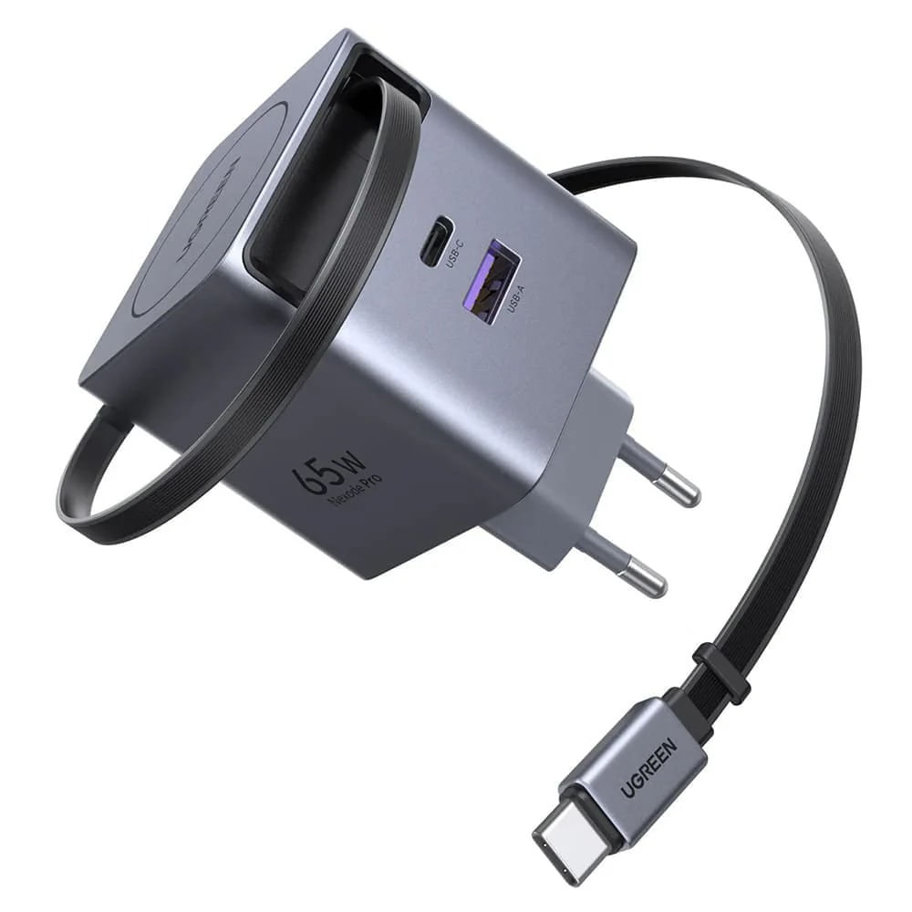 Ugreen Nexode Pro Cargador GaN 65W USB C Cable Retractil Carga Rapida X615 65824