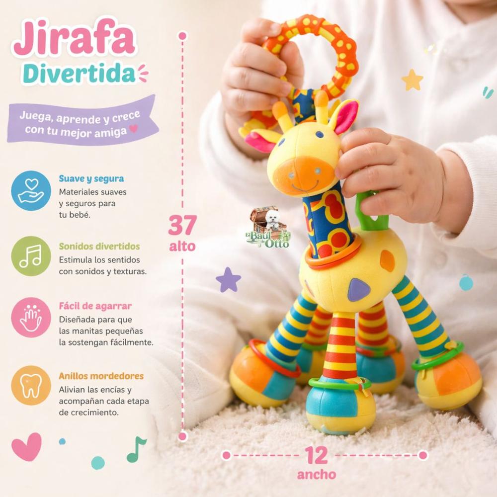 Juguete Sonaja Mordedor Colgante Jirafa Estimulación Temprana