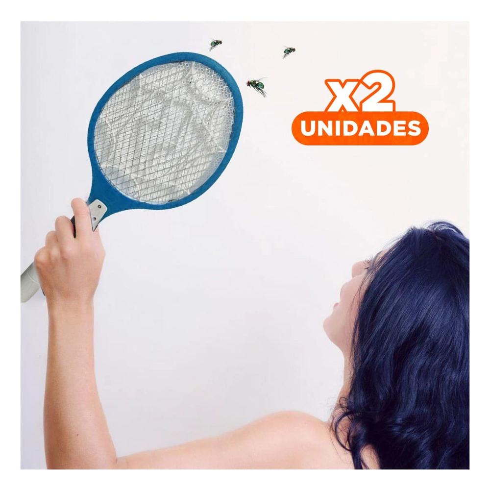 Pack2 Estructura Mosquitera Manual para Eliminacion Rapida de Insectos Azul Y+Regalo Sticker