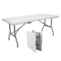 Mesa Plegable Rectangular Blanco 180x76x74 Cm
