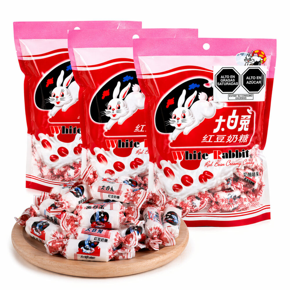 Pack 3u Caramelos Cremoso De Frejol Rojo 200gr White Rabbit