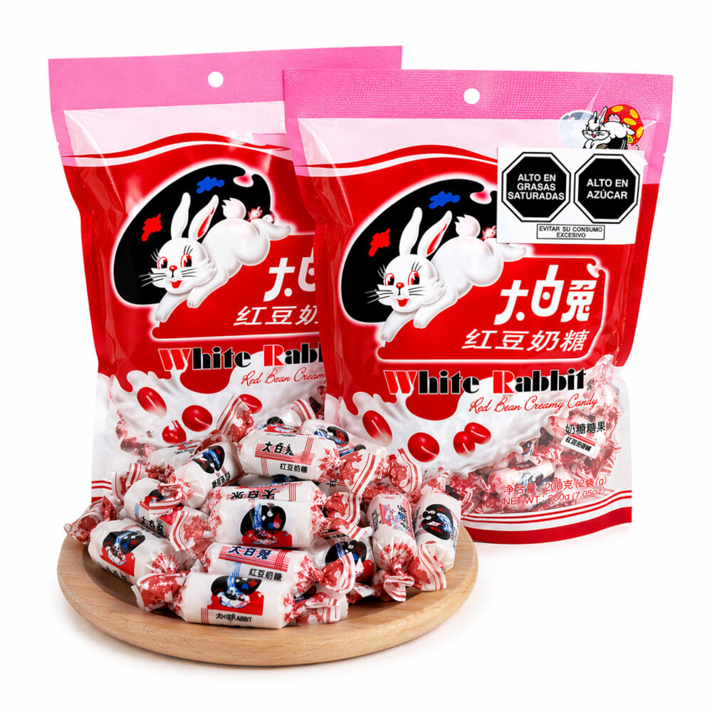 Pack 2u Caramelos Cremoso De Frejol Rojo 200gr White Rabbit