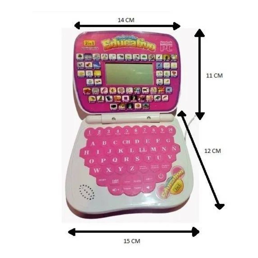 Laptop Educativa Infantil 2 en 1 con Sonido y Actividades Niña