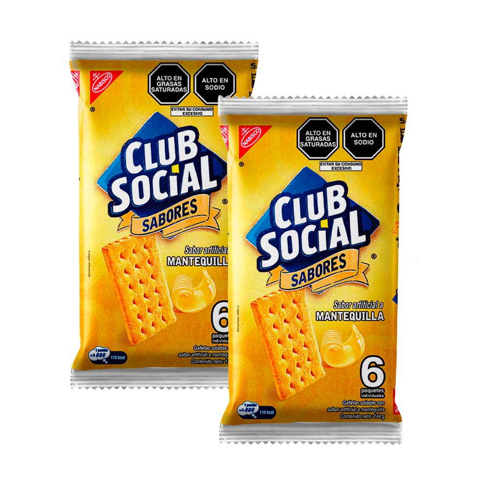 Pack Galletas CLUB SOCIAL Mantequilla Bolsa 144g Paquete 2un