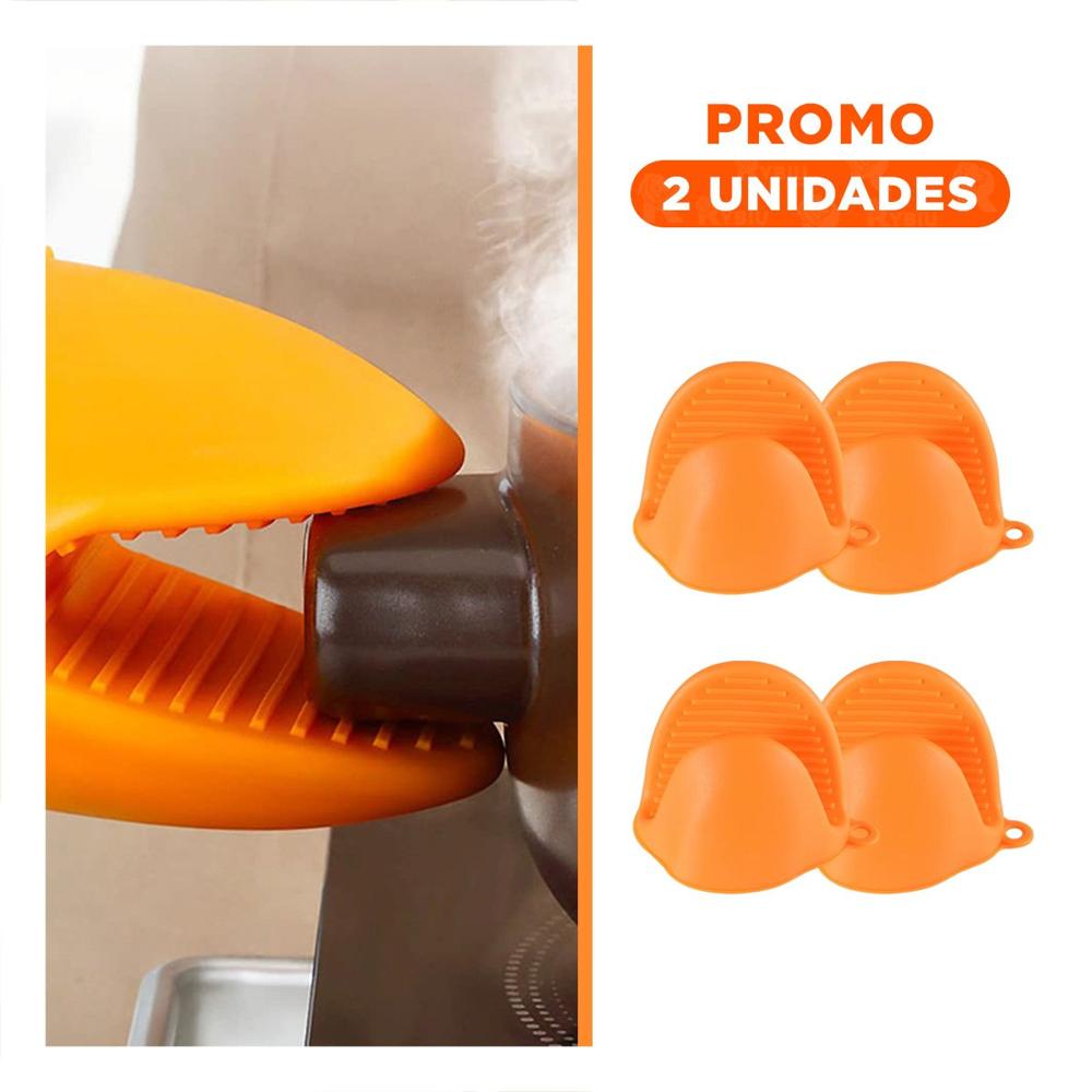 Pack2 Accesorios Protectores de Silicona Naranja para Cocina y Hogar 7,3x9,5cm