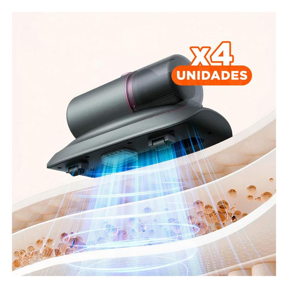 Pack4 Recolectora Compacta para Acaros Color Plomo y Fucsia para Almohadas