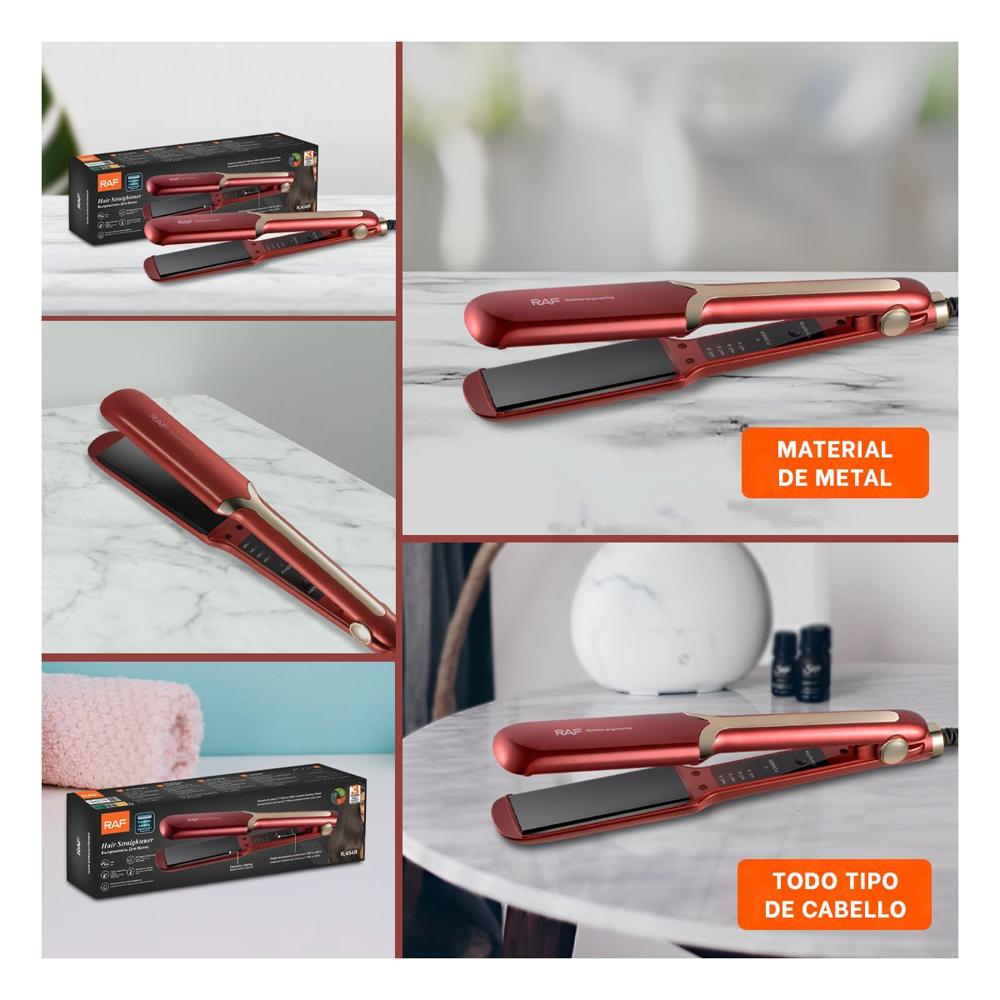 Alisadora de Cabello Practica para Estilo Liso y Natural Rojo Casa Y+Ligas Regalo