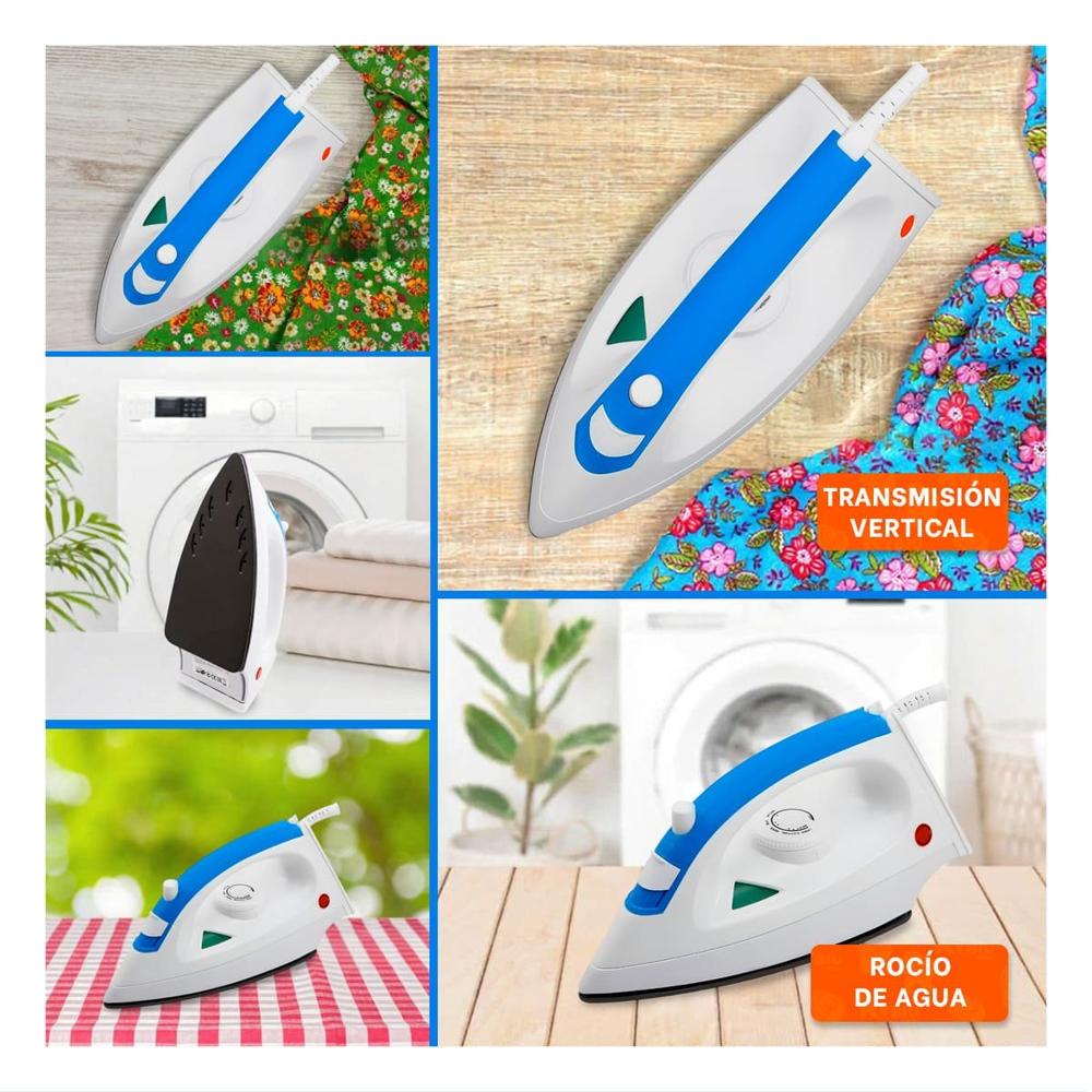 Planchador de Vapor Electrica Blanco y Azul Cuidado Diario Ropa en Hogar