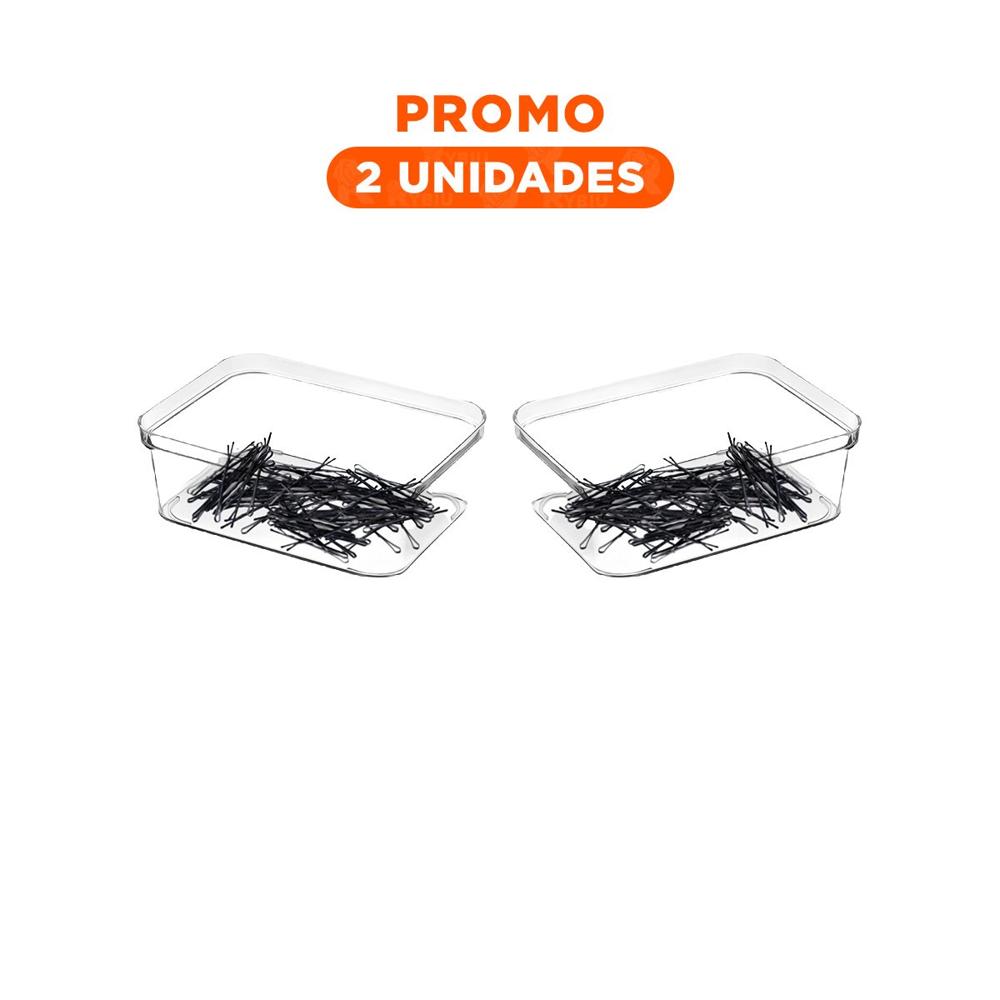 Pack2 Modulo Transparente Acrilico Rectangular para Escritorio y Casa