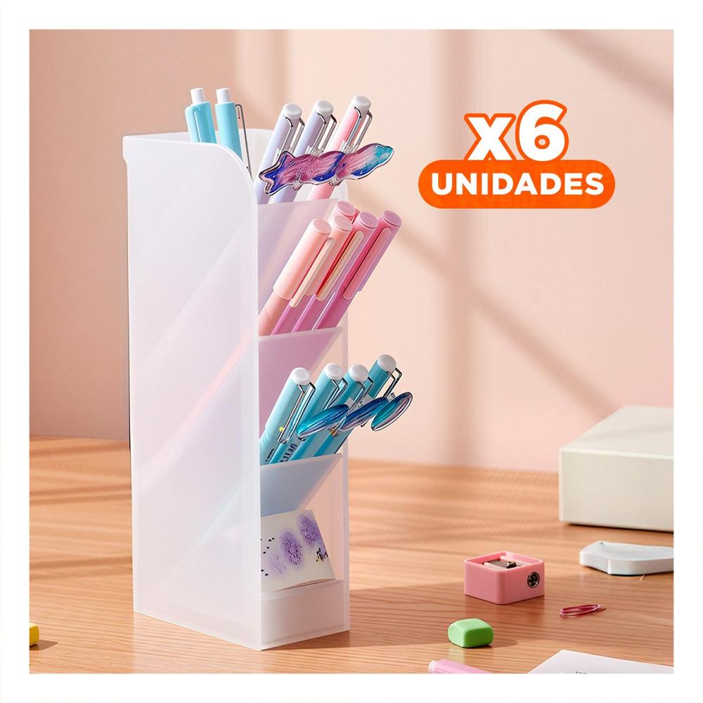 Pack6 Modulo funcional para Area de Estudio Blanco Transparente Y+Papel Regalo