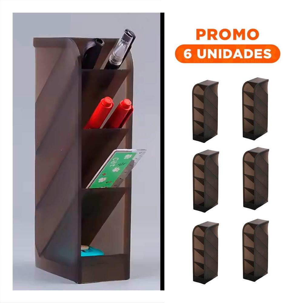 Pack6 Modulo con Acceso Visual Rapido y Color Negro de Dimensión 20,5x5x9cm