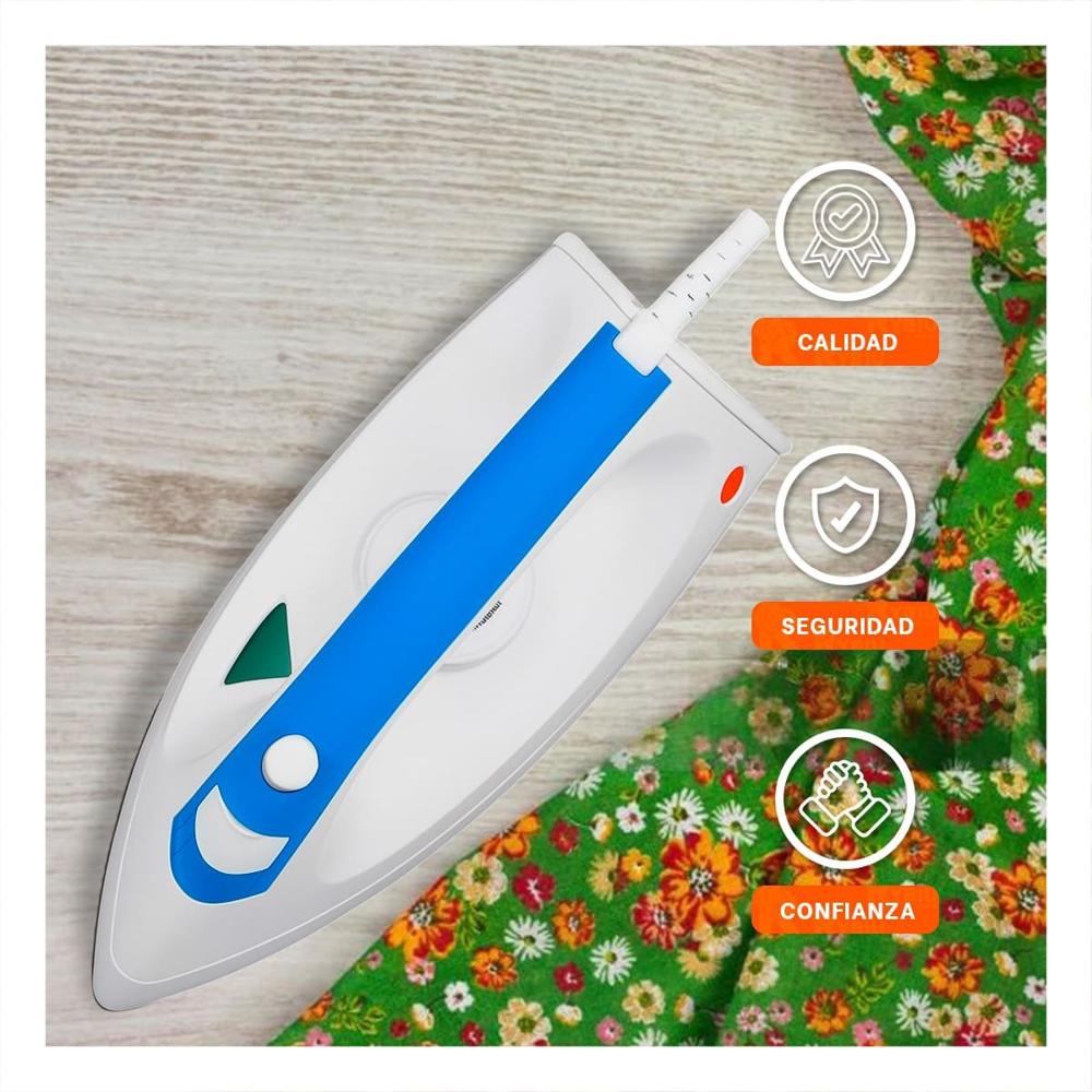 Planchador de Vapor Electrica Blanco y Azul Uso Hogar Diseno Moderno Actual Y+Papel Regalo