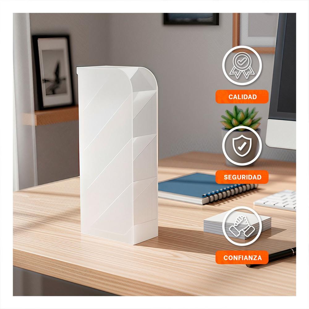 Soporte para Orden Visual en Area de Trabajo Blanco Transparente Y+Papel Regalo