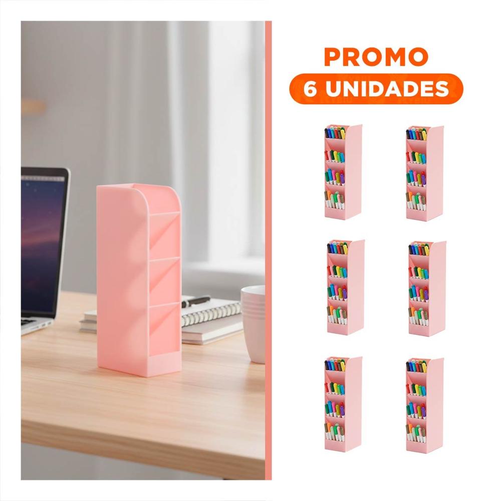 Pack6 Modulo con Acceso Visual Rapido y Color Rosado de Dimensión 20,5x5x9cm