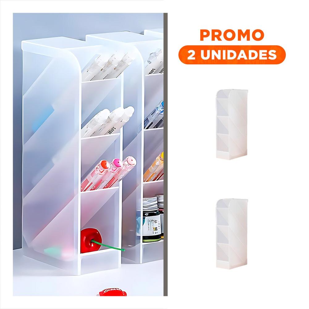 Pack2 Organizador pensado para Orden Constante con Inclinacion Blanco Transparente