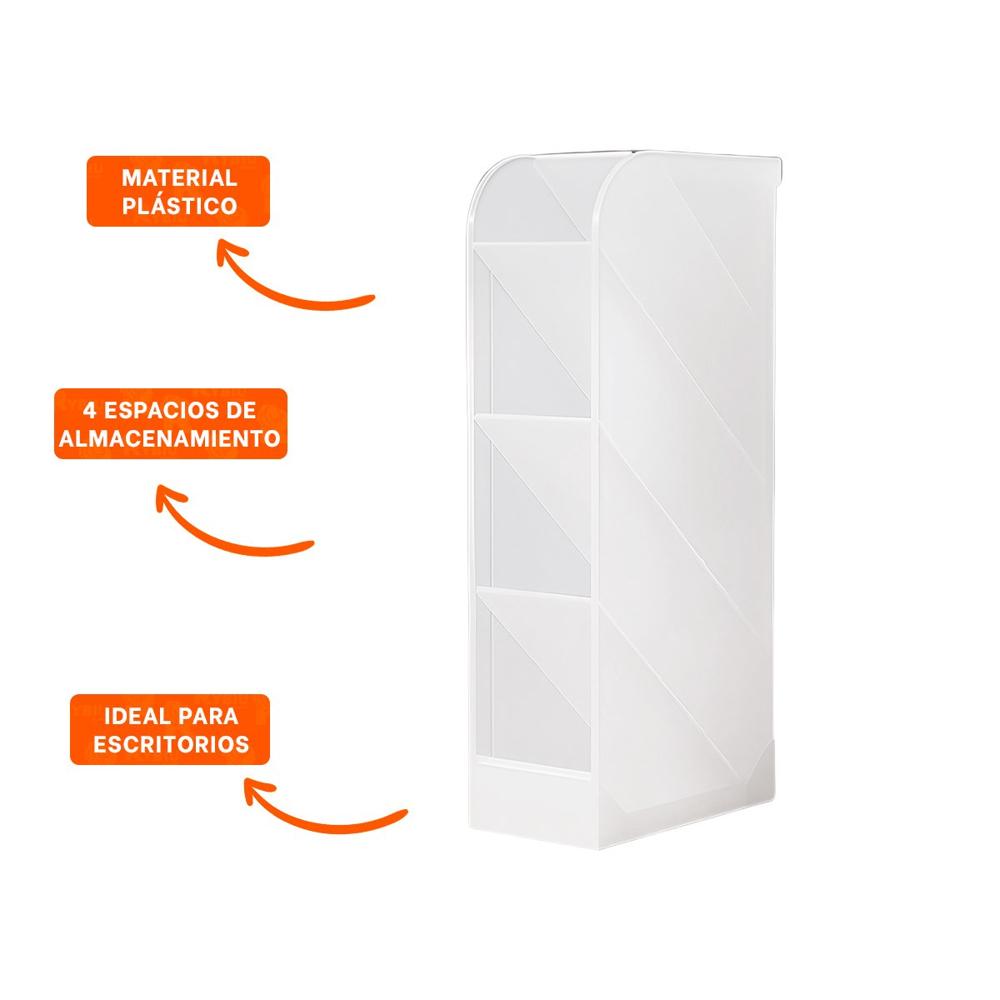 Soporte funcional para Papeleria Diaria en Blanco Transparente Y+Ligas Regalo