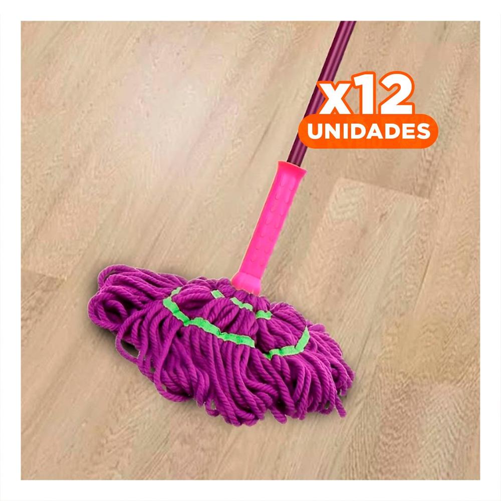 Pack12 Trapedor Giratorio con Sistema Autoexprimidor para Casa